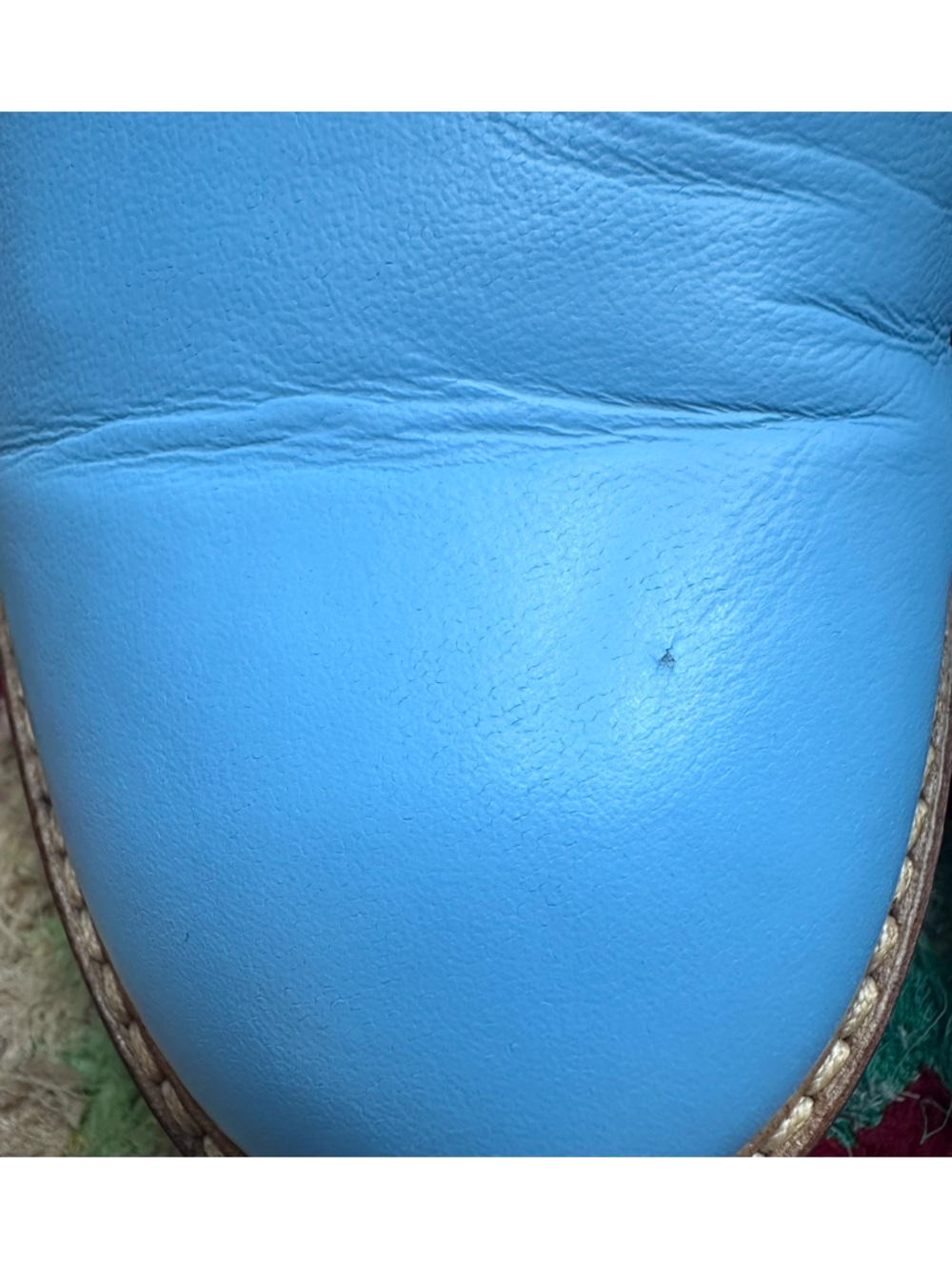 Fluevog EXCELLENT Biblio McPhee baby blue leather triple t-strap buckle shoe -12 - Picture 13 of 16